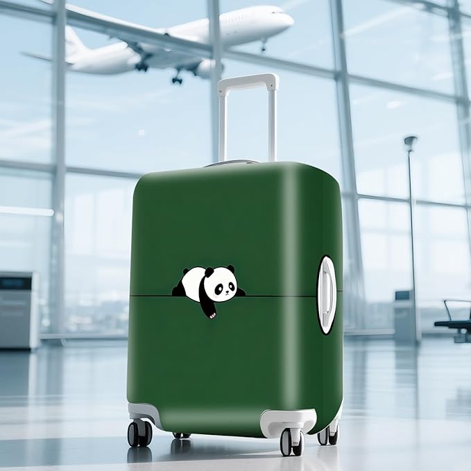 ANNA QUEEN Panda Travel Luggage Cover- Cartoon Cute Stretchable Airplane Suitcase Protector Sleeve,Universal Washable Fit for 28-30 Inch Checked Baggage,Water Resistant Durable Luggage Protector