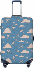 Airplane and Cloud Print Elastic Luggage Cover, Suitcase Protector For Travel (Fits 25-28 Inch Luggage)