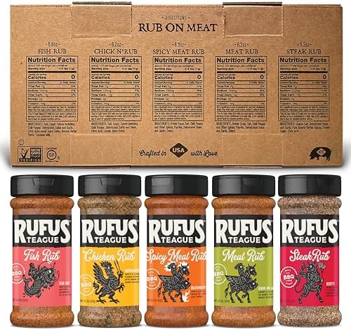 Rufus Teague BBQ Seasoning Gift Set, Big Box O' Rubs, 5 Flavor Spice Set - Image 2