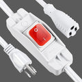 Outdoor Waterproof On/Off Switch Extension Cord, Heavy Duty 125v/250v Black SJTW Cord (10 Ft, White)
