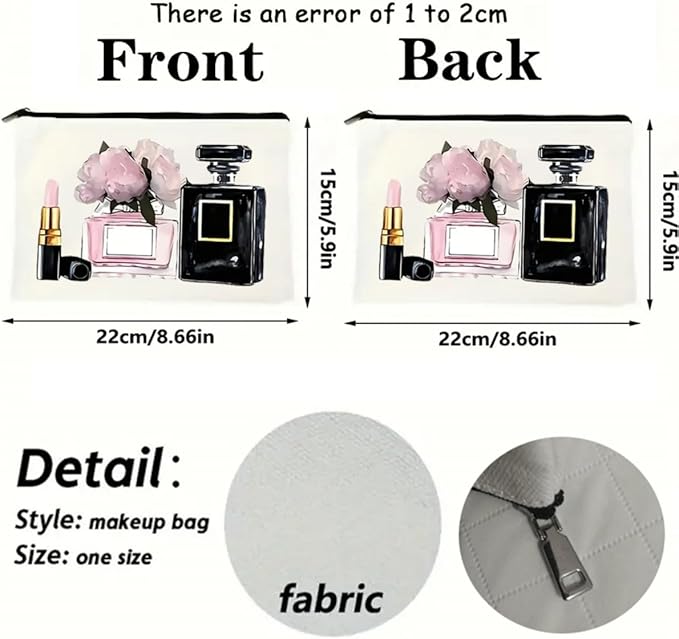 Fashionable Cosmetic Storage Bag，Adorable Printed Makeup Bag with Zipper - Spacious Cosmetics Case for Makeup Lovers - Gift for Friends, Girls, & Moms on Birthday (F0190)