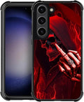 for Samsung Galaxy S23 Case, Gestures Funny Skull Pattern Graphic Design Girl Boy Soft Silicone Hard Acrylic Shock Protection for Samsung Galaxy S23