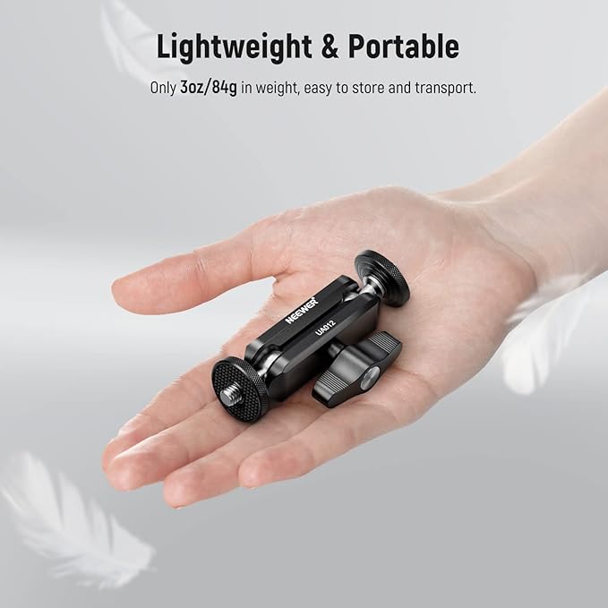 NEEWER Flexible Articulating Magic Arm with Dual Ball Heads, CNC Machined Aluminum Alloy with 1/4" Screws&Holes for Camera Monitor, LED Light, Microphone, Tripod, Compatible with SmallRig Cage, UA012