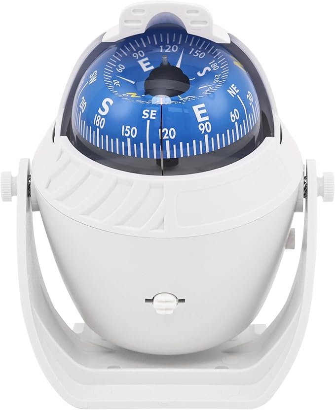 Sea Marine Compass with Mount Compasses Ball Waterproof for Boat Caravan White Sea Marine Compass with Mount for Boat Caravan Truck Car Navigation Compass Boat Sea Marine