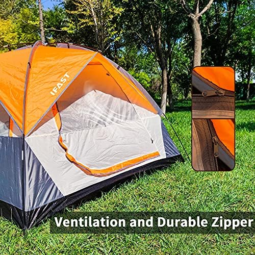 IFAST 2/6 Family Camping Tents, Outdoor Double Layers Waterproof Windproof with Top Roof Rainproof and Large Mesh Windows Portable Easy Set Up Camping Gear with Carry Bag for All Seasons - Image 4