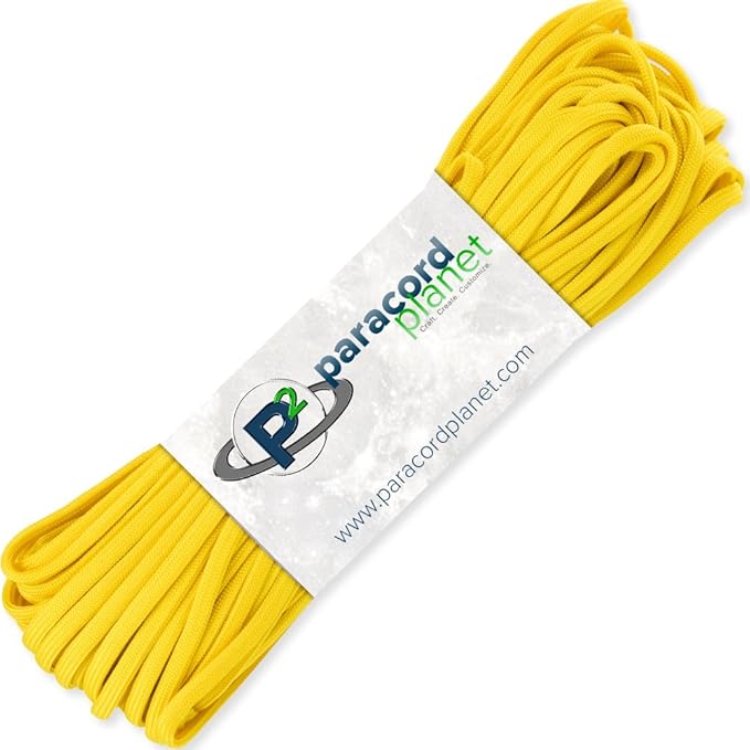 Paracord Planet Solid Color 550lb Paracord – 7 Strand Type III Nylon Cord for Indoor and Outdoor Tasks – Yellow (10 ft)