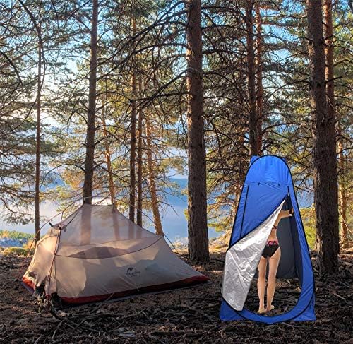 HongK- Privacy Tent- Pop Up Instant Tent Rain Shelter Tent Shower Toilet Bathroom Portable Changing Room For Beach Hiking Camping Outdoor Use In Blue (3 Colors Available) [P/N: ET-OUTDOOR005-BLUE] - Image 5