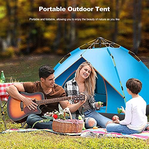 Ergocar Camping Tent 210T Oxford Cloth Waterproof Windproof Dome Adults Tent, 2-4 Man Ultraligh Ventilated 2 Doors & 2 Windows Pop up Tent for Family Long Trip, Hiking & Fishing - Image 2