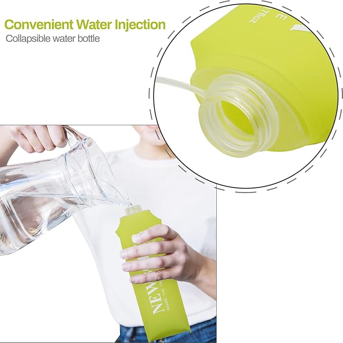 Soft Flask Running Bottles Collapsible Water Bottle Foldable for Traveling Running Vest Collapse Hydration TPU 500ml for Runner (500ml-Pack of 2)
