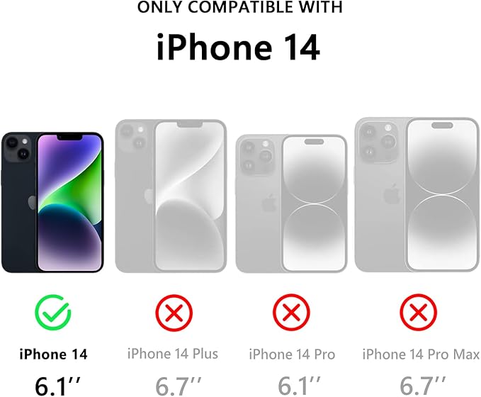 Protebox for iPhone 14 Waterproof Case with Built-in Screen Protector, Shockproof Dustproof Full Body Protective IP68 Waterproof Phone Case for iPhone 14 6.1 inch (Black)