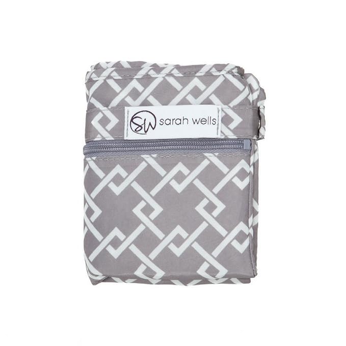 Sarah Wells Pumparoo Wet Dry Bag for Breast Pump Parts – Compact Organizer with Waterproof Pocket, Staging Mat & Fridge Hack – Machine Washable Pumping Accessory (Gray)