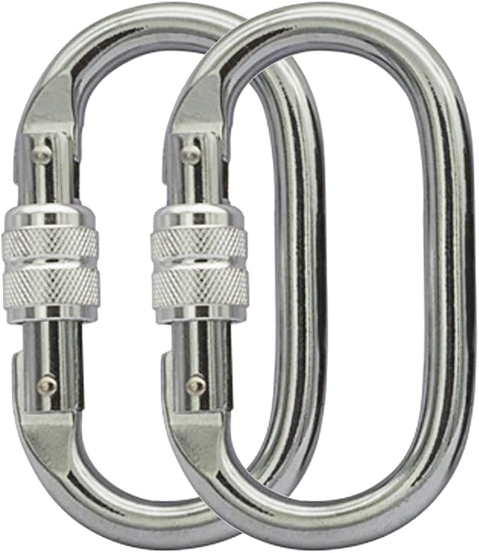 Heavy Duty Locking Climbing Carabiner Clip CE Rated 25 kN 5600 LB Rugged Terrain Approved Industrial Strength Twist Lock Carabiners Clips for Rigging, Ropes, Hammocks, Camping