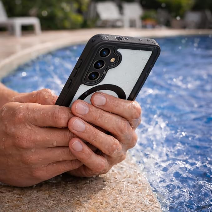 ENCASED Waterproof Case Designed for Samsung Galaxy S26 Plus (IP68) Full Body Protective Phone Case with Screen Protector Built-in (Clear/Black)