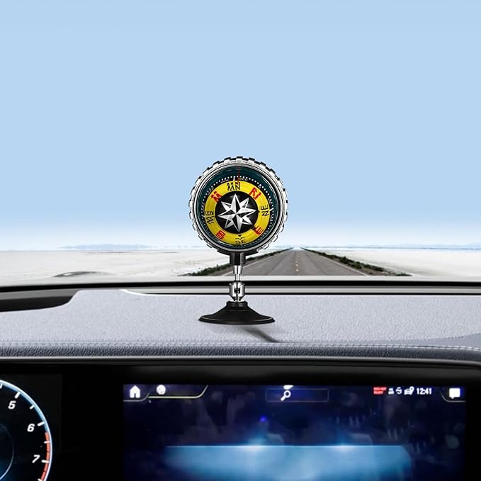 Milisten Dashboard Compass Ball with Suction Cup for Car and Boat Navigation Compact Automotive and Marine Directional Accessory