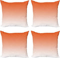 Ambesonne Ombre Decorative Throw Pillow Case Pack of 4, Scorching Sunset in The Hot Desert Inspired Dusk Orange Ombre Digital Art Design Print, Cushion Cover for Couch Living Room Car, 24", Orange