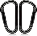 EZYA Heavy Duty Carabiner Clips, 860lbs - 3" Iron Carabiners for Keys, Gym, Camping, Hiking Accessories - D-Ring Keychain Hooks for Hammocks, Backpacks, Outdoor Gear