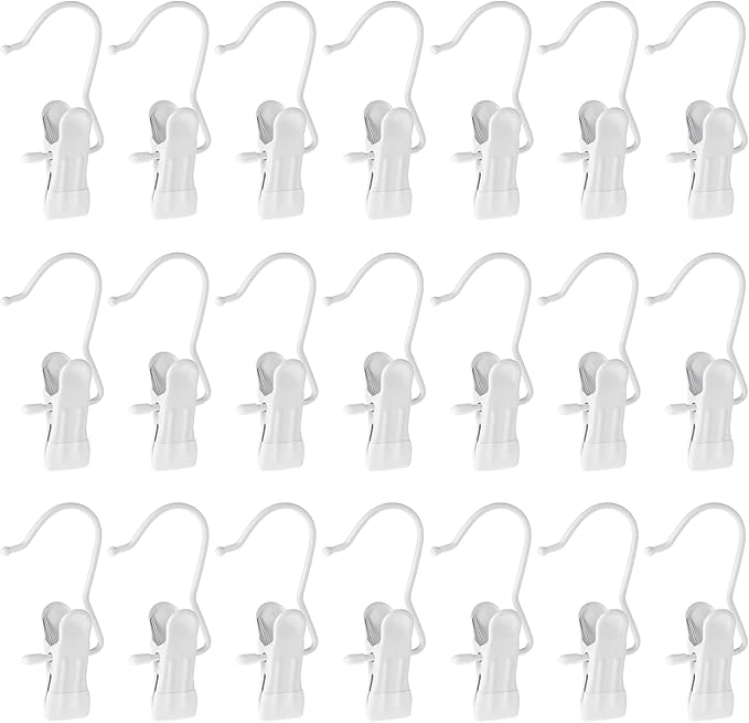 Hotop 36 Pieces Boot Hanger Clips for Closet, Laundry Hanging Hooks Heavy Duty Clips Boot Holder Portable Single Hooks Space Saving for Pants Jeans Clothes Hats Tall Towels (White)