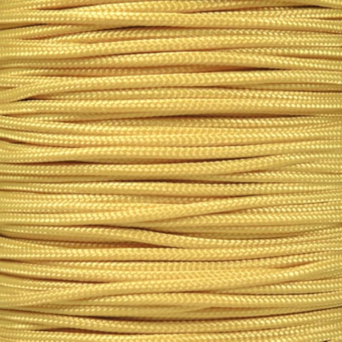 Paracord Planet | Type II Commercial Grade 425 Paracord – 425 LB Tensile Strength W/ 3mm Diameter (Yellow, 25 FT)