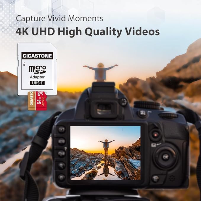 【For Switch 1 Only】GIGASTONE 64GB Micro SD Card, 4K Game Pro, MicroSDXC Memory Card for Gaming Console, Security Camera, UHD Video, up to 95/35MB/s, UHS-I U3 A2 V30 【5-Years Data Recovery】