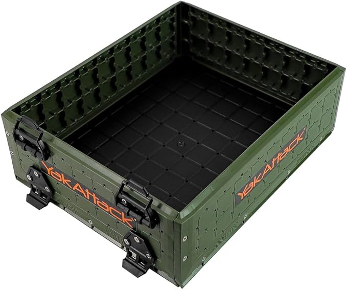 YakAttack ShortStak Upgrade Kit for BlackPak Pro - Ranger Green | 16" x 16" Kayak Crate System | Stackable Gear Storage Add-On with GridLoc Panels, Hinges, & Latches | Fishing Organization Accessory