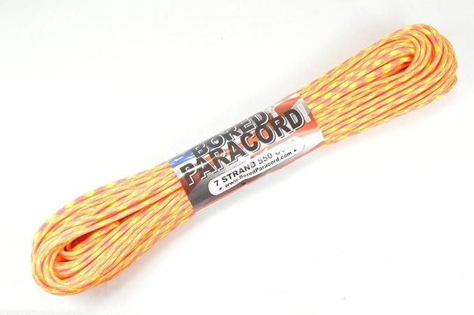 BORED? PARACORD! 550 lb Paracord – Ideal for Crafting, DIY Projects, Camping, Military & Active Outdoors – 300+ Colors – Tactical Parachute Cord Type III – Strong - Tutti Frutti 50 Feet