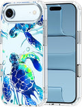 MOSNOVO for iPhone Air Case | Military Grade 6.6ft Drop Tested | Camera Control | Clear with Sea Turtles Design