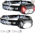 Lepro LE Headlamp Rechargeable, LED Head Lamp with 6 Modes for Camping & Hiking Gear Essentials, IPX4 Waterproof High Lumen Bright Headlight Flashlights with Adjustable Headband, USB Cable Include