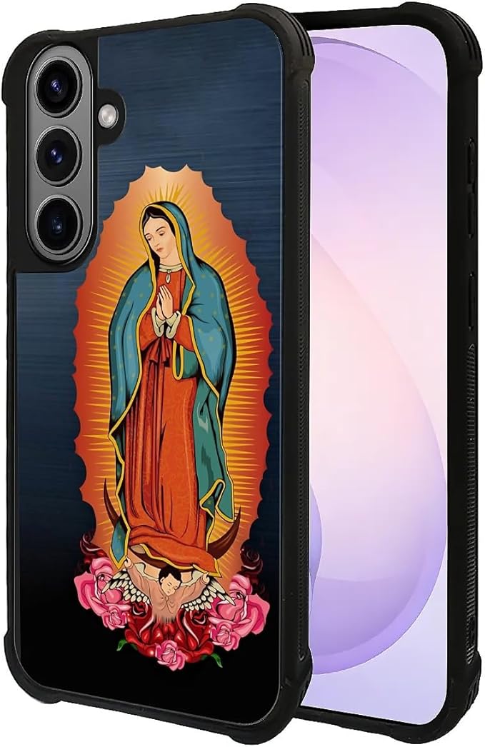 for Samsung Galaxy S26 Plus Case,Graphic Design for Girl Boy Soft Silicone Hard Acrylic Shock Protection Designed for Samsung Galaxy S26 Plus Red Virgen Guadalupe Pattern