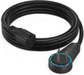 Maximm Cable 6 Feet 360° Rotating Flat Plug Extension Cord/Wire, 3 Prong Grounded Wire 16 Awg Power Cord - Black UL Certified