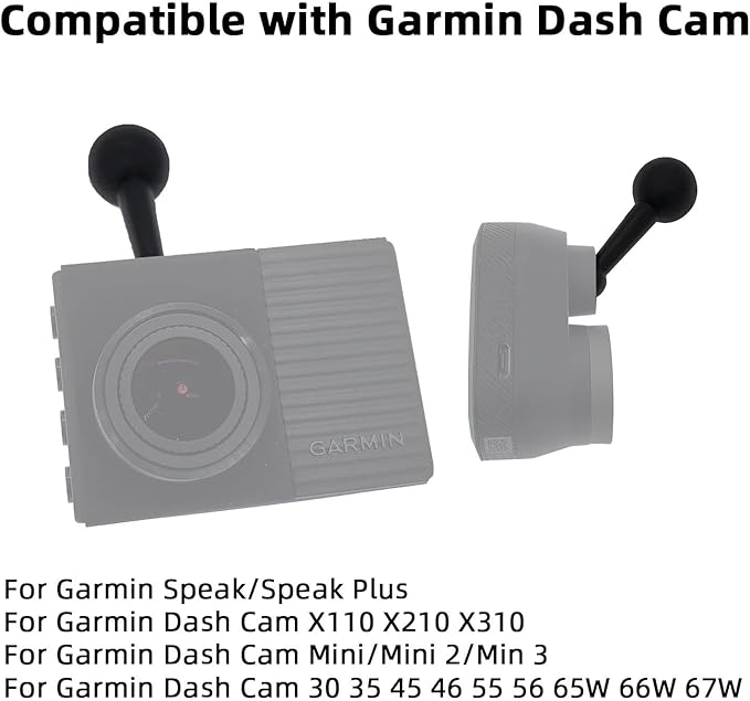 for Garmin Dash Cam Mount - Car Rearview Mirror & Handle Bar Holder for Garmin Dash Cam Mini 30/35/45/46/55/56/65W/66W/67W X110/X210/X310/Speak Plus & 17mm GPS Mount (4 Ball Head)
