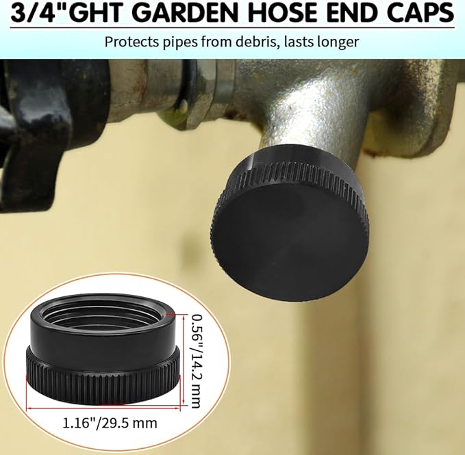 UPC ASSE 1019 A Repair kit(Corase Thread), Outdoor Hose Bib or Faucet Repair Kit, 1PCS Vacuum Breaker 1019-A replacement with 1PCS 3/4"GHT Garden Hose End Cap(Black)