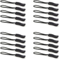 Upgraded 20PCS Premium Black Zipper Pulls - Replacement Zipper Tab Tags Cord Extension Fixer for Luggage, Backpacks, Jackets, Purses, Handbags