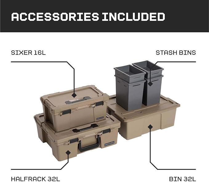 DECKED Truck Bed Storage System with System Accessories | Compatible with Toyota Tacoma (2005-2023) 6'2"
