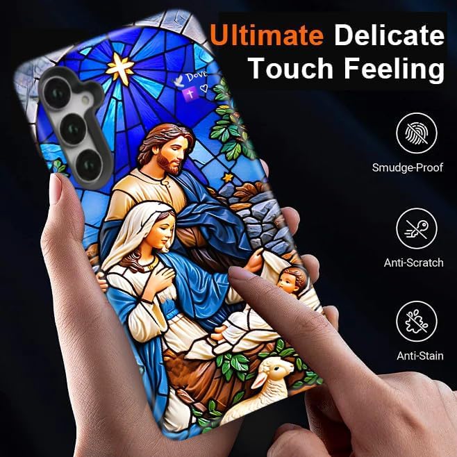 Compatible for Samsung Galaxy S25 Ultra 5G Case, Dual Layer Heavy Duty 2 in 1 Shockproof Protective Phone Case,The Holy Family