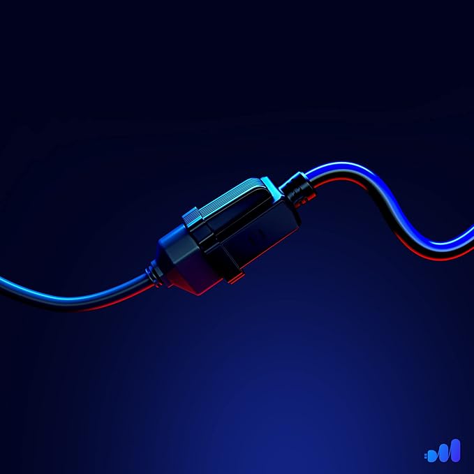 Maximm 10 Ft Black and Blue Extension Cord, Heavy Duty 16 AWG, ETL Listed for Workshop & Outdoor Use