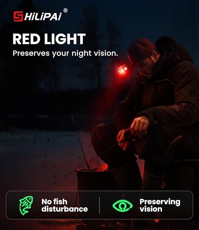 LED Rechargeable Headlamp with Motion Sensor,6 Modes for Camping & Hiking Gear Essentials, Mini Headlight Flashlight with Red Light, Perfect Pocket Gift for Friends and Family(Green)