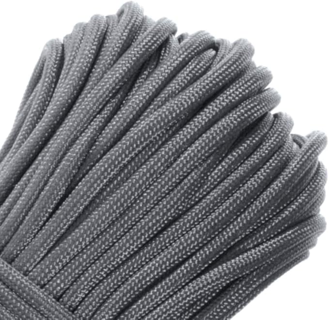 Paracord Planet Solid Color 550lb Paracord – 7 Strand Type III Nylon Cord for Indoor and Outdoor Tasks – Charcoal Gray (50 ft)