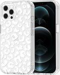 MOSNOVO Case for iPhone 12 & iPhone 12 Pro, [Buffertech 6.6ft Military-Grade Drop Protection] [Anti Peel Off Tech] Clear TPU Bumper Phone Case Cover Design - White Leopard Print