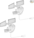 HALO Next Gen AC Plug & Cord LED Security Floodlight, Twin Head w/Motion Sensing, Dusk to Dawn, 2-Pack, CCT & Lumen Select - White