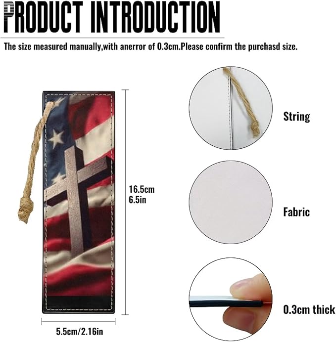 Small Bible Cover Case for Women Men American Flag and Cross PU Leather Bible Case with Bookmark Church Bag Book Carrying Case Bible Cover for Women Men Bible Case for Men Women
