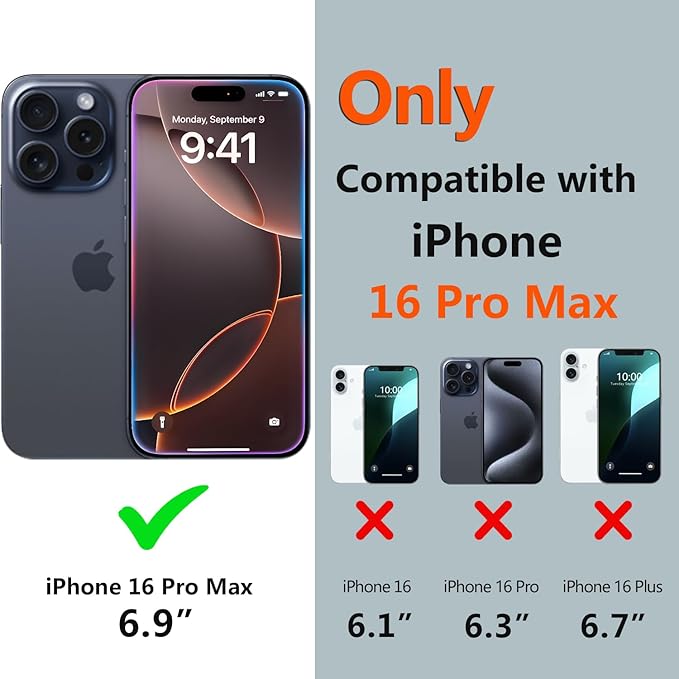 for iPhone 16 Pro Max Case Waterproof, [Shockproof] [Dustproof] [IP68 Waterproof] Full-Body Hard Case Built-in [Lens Screen Protection] for Diving Case (Red, for iPhone 16 Por Max 6.9in)