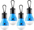 FLY2SKY Tent Lamp Portable LED Tent Lights Blue 4 Packs Hook Hurricane Emergency Lights LED Camping Lights Bulb Camping Tent Lanterns Camping Equipment for Camping Hiking Backpacking Fishing Outage
