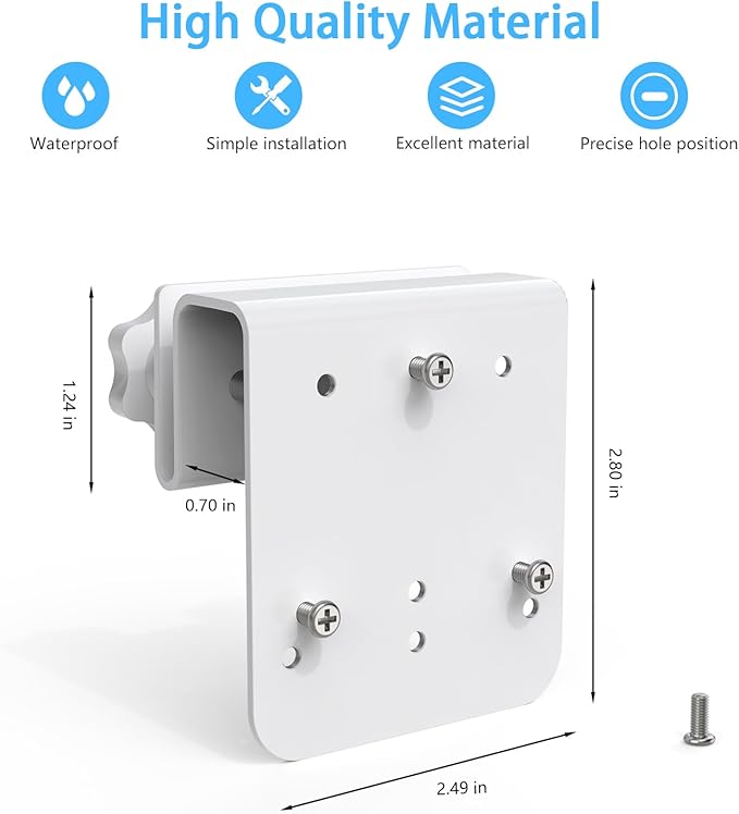 Gutter Mount for AOSU Solar Security Cameras Outdoor Wireless(SolarCam D1 Classic) and ANSQUE Security Cameras Wireless Outdoor (GU01/SA01)（2pack,White）