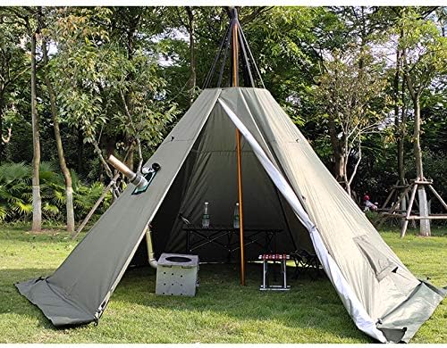 LUSTAR Pyramid Tent with Chimney Hole/Tower Smokestack Tent Park Survival Single Layer Indian Tent - Image 4