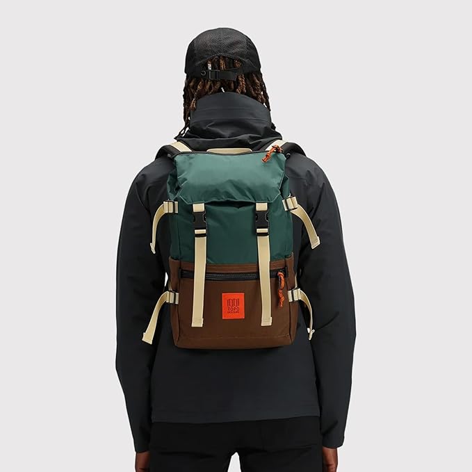 Topo Designs Rover Pack Classic - Daily Daypack for Commutes, Day Trips, Hikes, Iconic Denver Design, Recycled Nylon Durable Construction, PFAS-Free, Fair Trade, BlueSign Approved (Beetle/Spice)