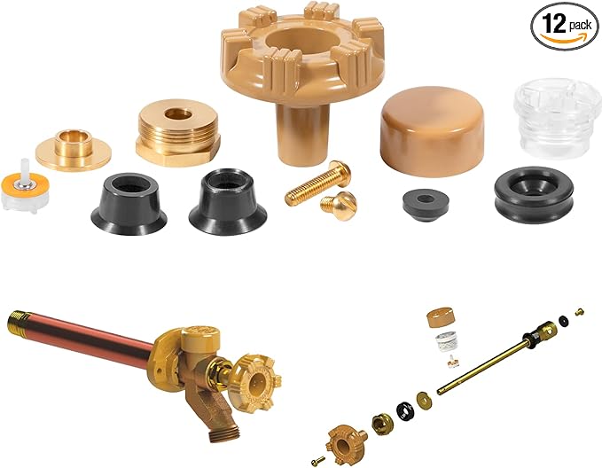 RK-17MH Repair Kit, Metal Handle, for Woodford Model 17 Outdoor Faucet, Wall Faucet Repair Kit, Anti-Freeze Design (12Pcs)