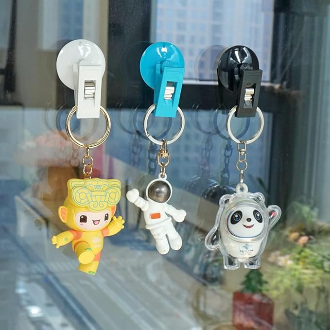 Multi Purpose Suction Cup Clips, Car Sunshade Cloth Fixing Clip, Refrigerator Message Papers Clip(Black)