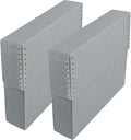 Lineco Archival Document Storage Box with Metal Edge, Acid-Free Gray Boxboard, Organize and Store Files, Prints, Photos, Letter-Sized Case 12.5" x 10.5" x 2.5" Wide, Pack of 2