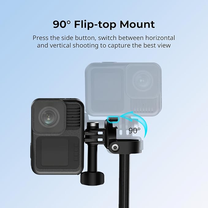 SmallRig 2-in-1 Selfie Stick Tripod, 7.1-20.5in Extendable, Support Horizontal & Vertical Shooting, for GoPro Hero 13/12/11/10/9, for DJI Osmo Nano Action 6/5 Pro/4/3, for Insta360 Ace Pro 2-5725