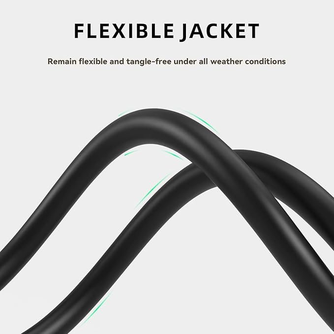 15ft Outdoor Extension Cord - 16/3 Heavy Duty SJTW Waterproof Black Electrical Cable with 3 Prong Grounded Plug for Safety, Great for Lawn and Major Appliances